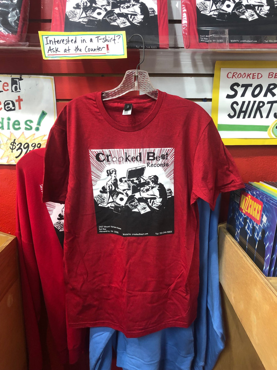 Crooked Beat Cherry Red T-Shirt -SMALL