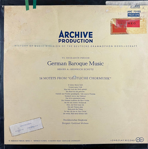 Heinrich Schutz, Norddeutscher Singkreis, Gottfried Wolters