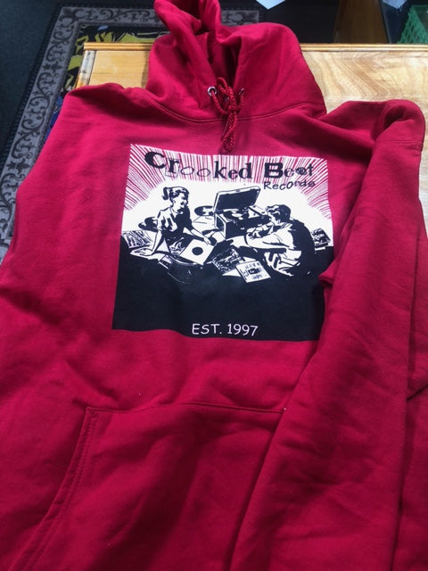 Crooked Beat Records Hoodie - Red
